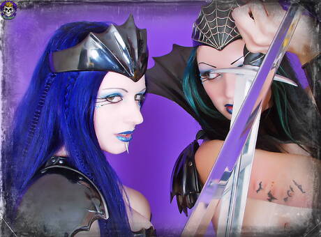 Erotic Fandom invites you to browse their free pictures with Darenzia and Scar 13 in scene enjoying a lesbian foreplay